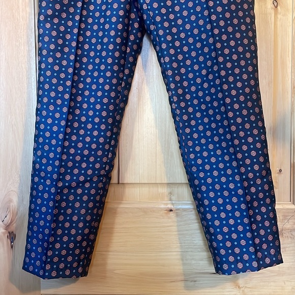J. CREW Foulard Jacquard C1157 Blue Multi Print 4-Pocket Drawstring Pants EUC 00 - Picture 4 of 12